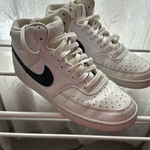 Nike court vision mid shoes white/black mens 8